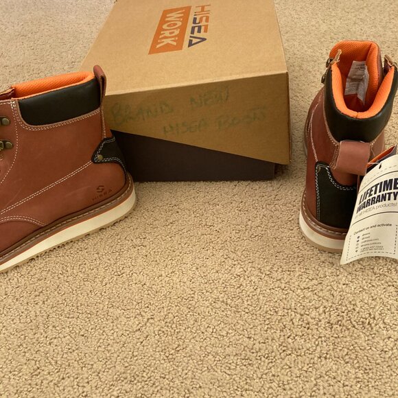 Hisea Work Wear Boots Brown Size 10 M New in Box - Picture 6 of 9